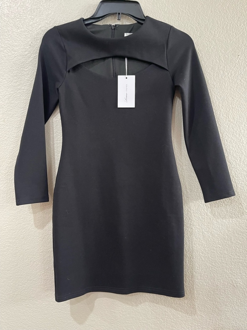 Lovers and Friends Black Long-Sleeve Cutout Bodycon Mini Dress XS NEW